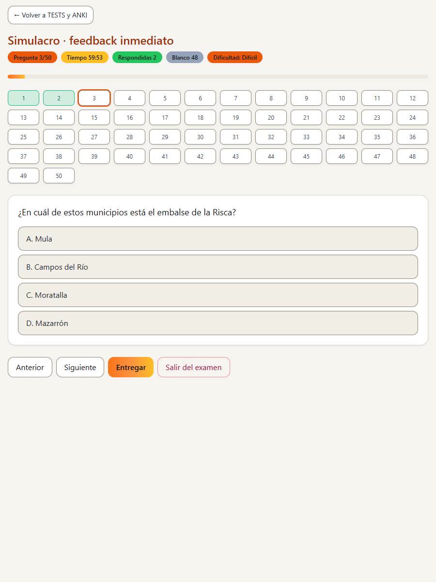 Hub de tests del Consorcio en Callejea Murcia: los 30 simulacros con el formato de los test del CEIS